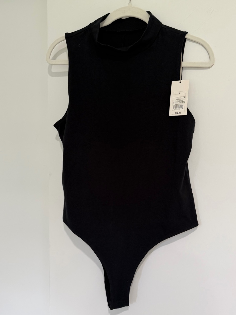 NWT A New Day Black Mock Neck Sleeveless Bodysuit - Size L